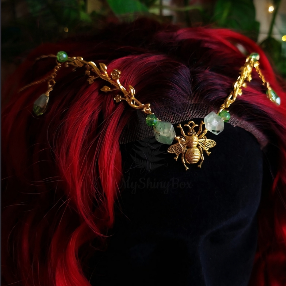 Gold and Green Bee Headpiece